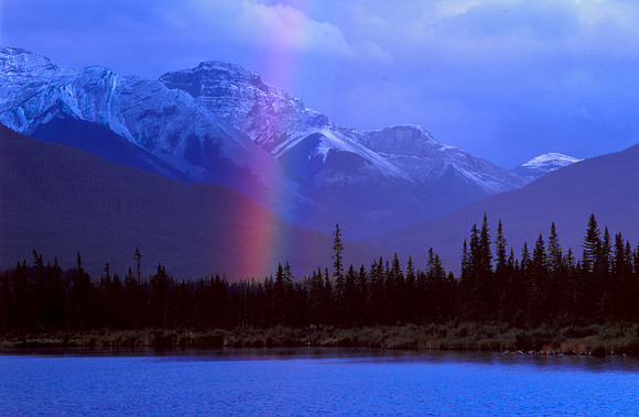 Rainbow over Vermillion Lakes, Banff