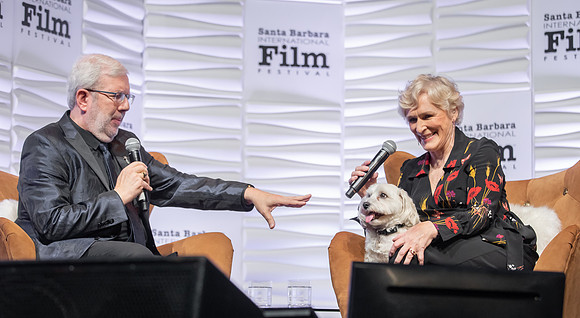 Leonard Maltin and Glen Close