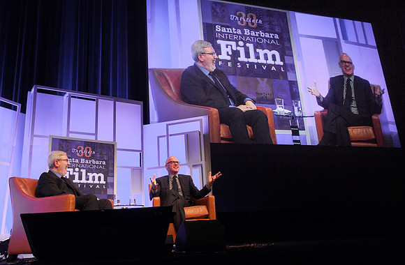 Leonard Maltin and Michael Keaton
