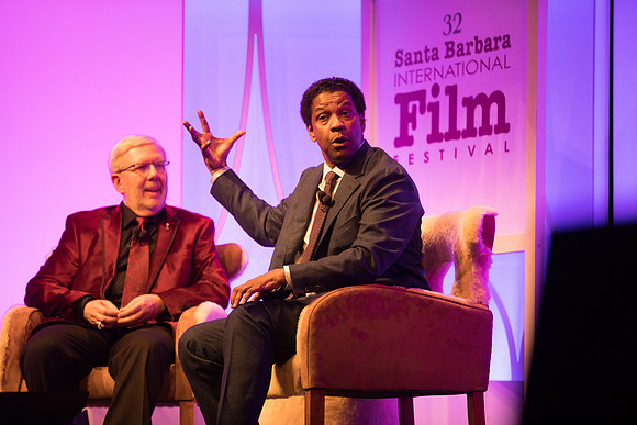 Leonard Maltin & Denzel Washington