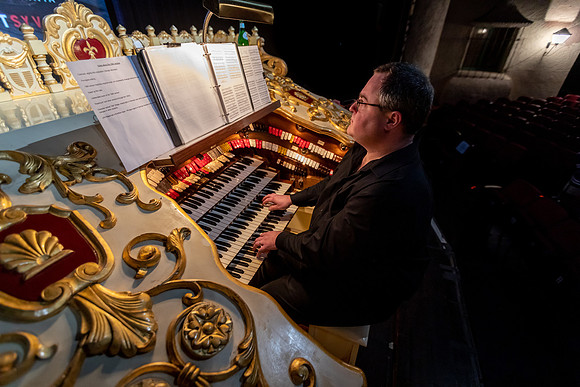 Adam Aceto and the "Wonder Morgan" pipe organ