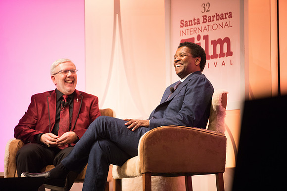 Leonard Maltin & Denzel Washington