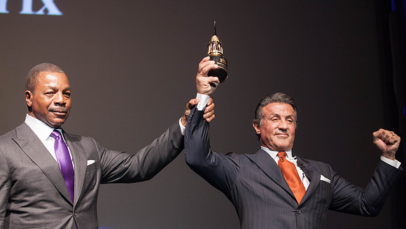 Carl Weathers and Sylvester Stallone