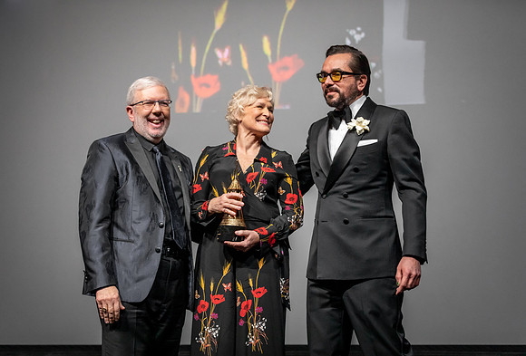 Leonard Maltin, Glen Close and Roger Durling