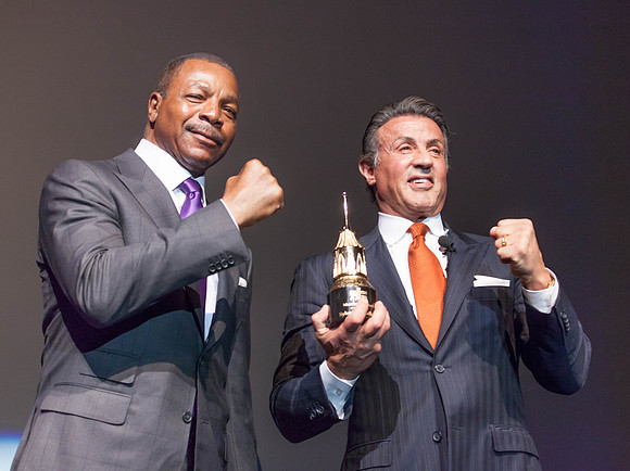 Carl Weathers and Sylvester Stallone